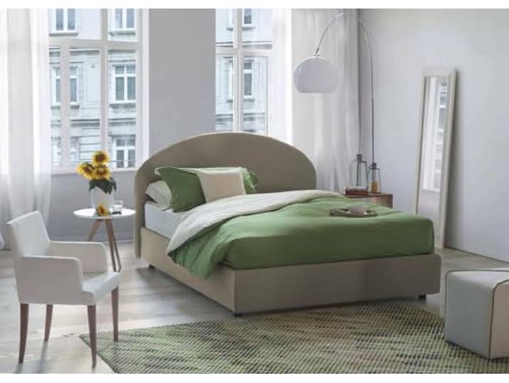 Talamo Italia - Concetta Queen-Size-Bett, Bettkasten mit Stoffbezug, 100 % Made in Italy, Öffnung vorne, geeignet für Matratze 120 x 190 cm, taubengrau