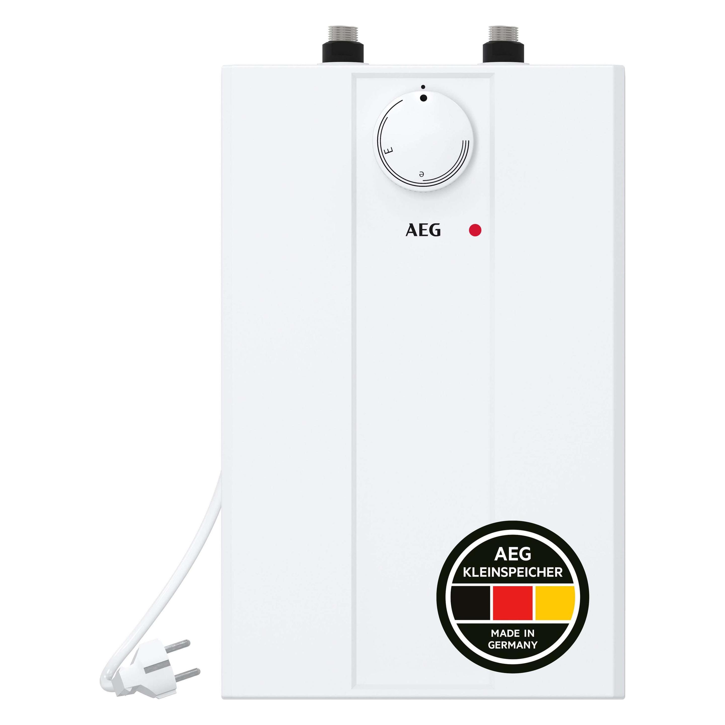 AEG Haustechnik druckloser Kleinspeicher Huz 5 Basis, Untertischboiler 5 Liter Niederdruck, mit Stecker (222162)