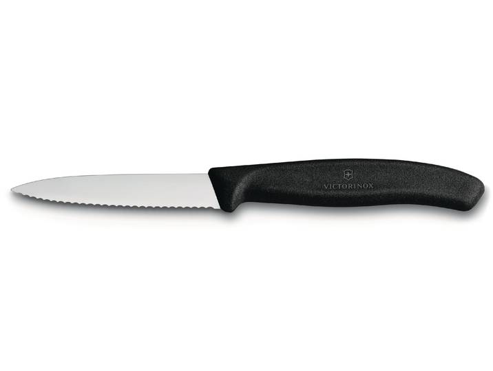 Gemüsemesser VICTORINOX Gemüsemesser , grau (schwarz, edelstahlfarben), Klingenlänge 8cm, Edelstahl, Kunststoff, Kochmesser, Gemüsemesser