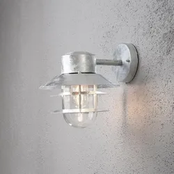 Konstsmide Außen-Wandleuchte MODENA DOWN, E27 max. 60W, Stahl galvanisiert / Klarglas KON-7310-320