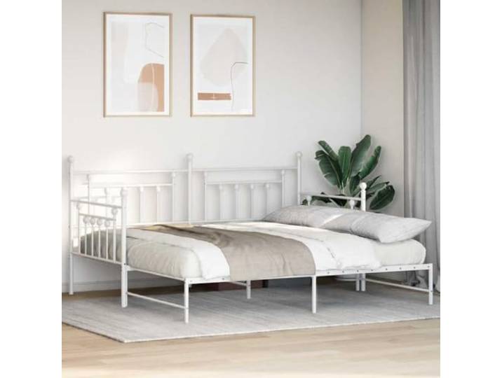KTHLBRH Gestell Daybed weiß 107 x 203 cm Stahl Mit Lattenrost, pulverbeschichtet, kratzfest, einfache Reinigung, täglicher Gebrauch