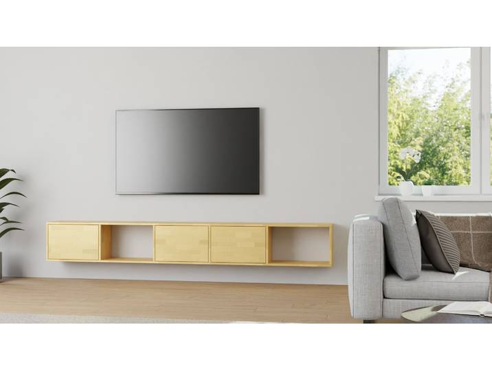 Modernes Regal mit Wandhalterung Buche Natur geölt