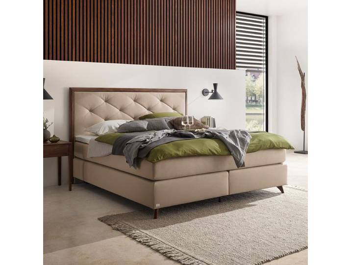 Boxspringbett Snella Kunstleder 160x200cm TTF-Box Härtegrad: H4 Braun klassischer Stil