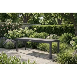 VILLANA Sylvania Bank, anthrazit, Alu/Holzimitat, 135x40x45 cm, für bis zu 3 Personen