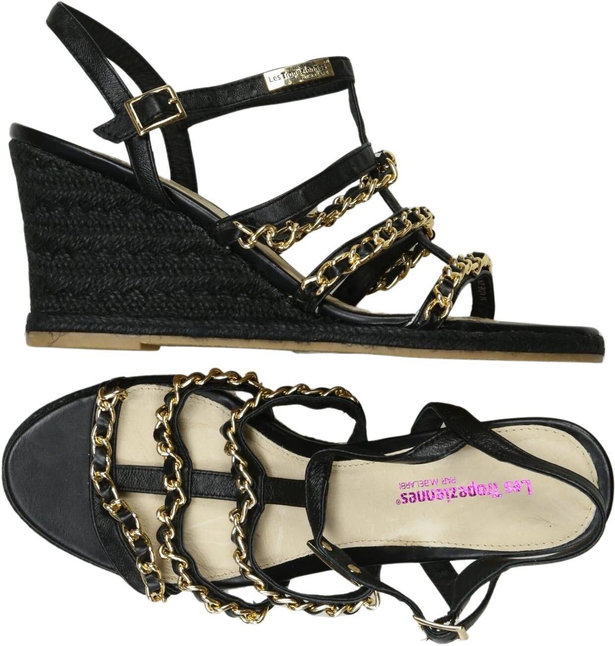 Les Tropéziennes par M Belarbi Damen Sandalen, Schwarz, Gr. EU 38, Leder - Second Hand