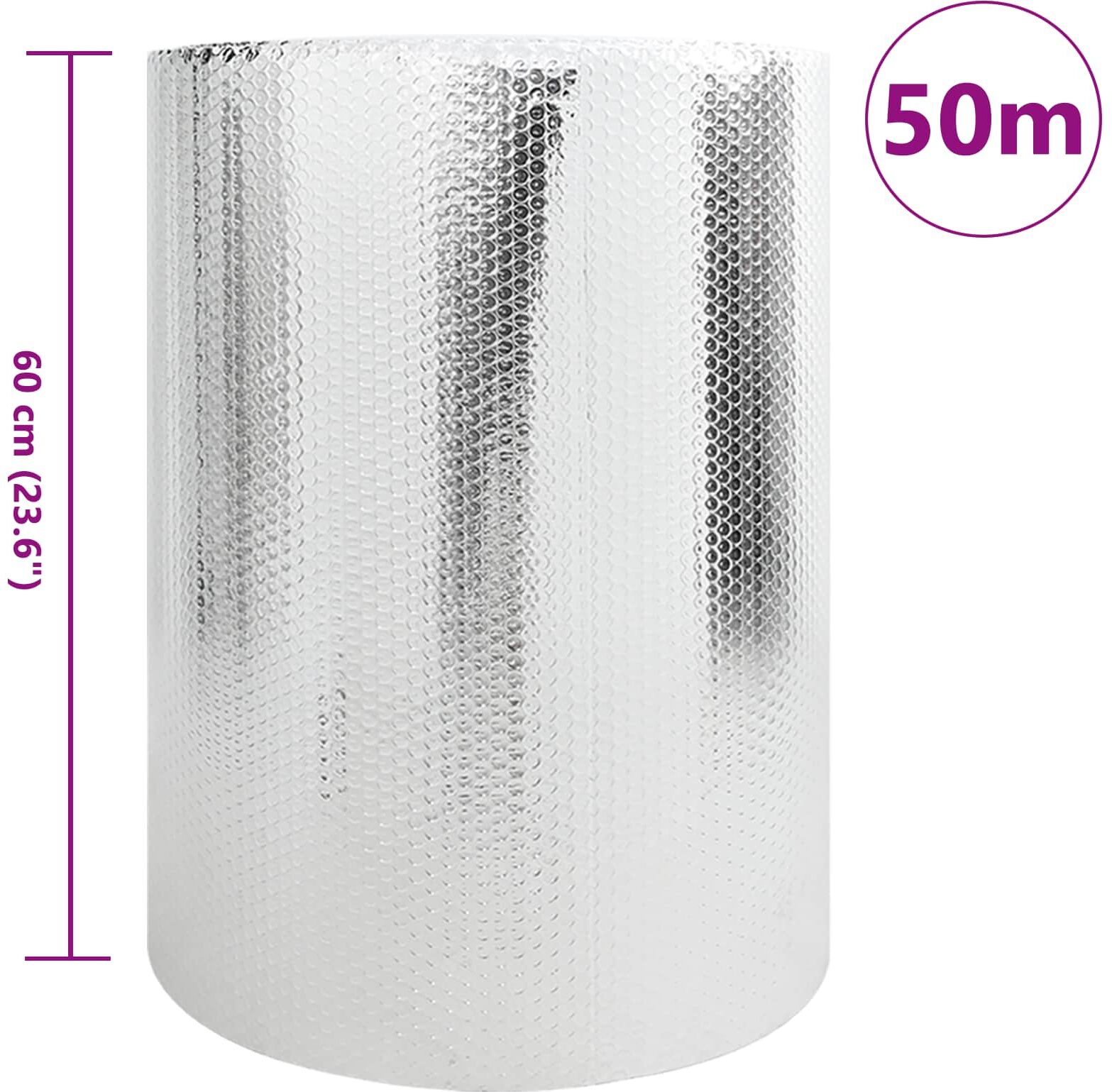 vidaXL Réflecteur de chaleur pour radiateur Argenté 50 x 0,6 m