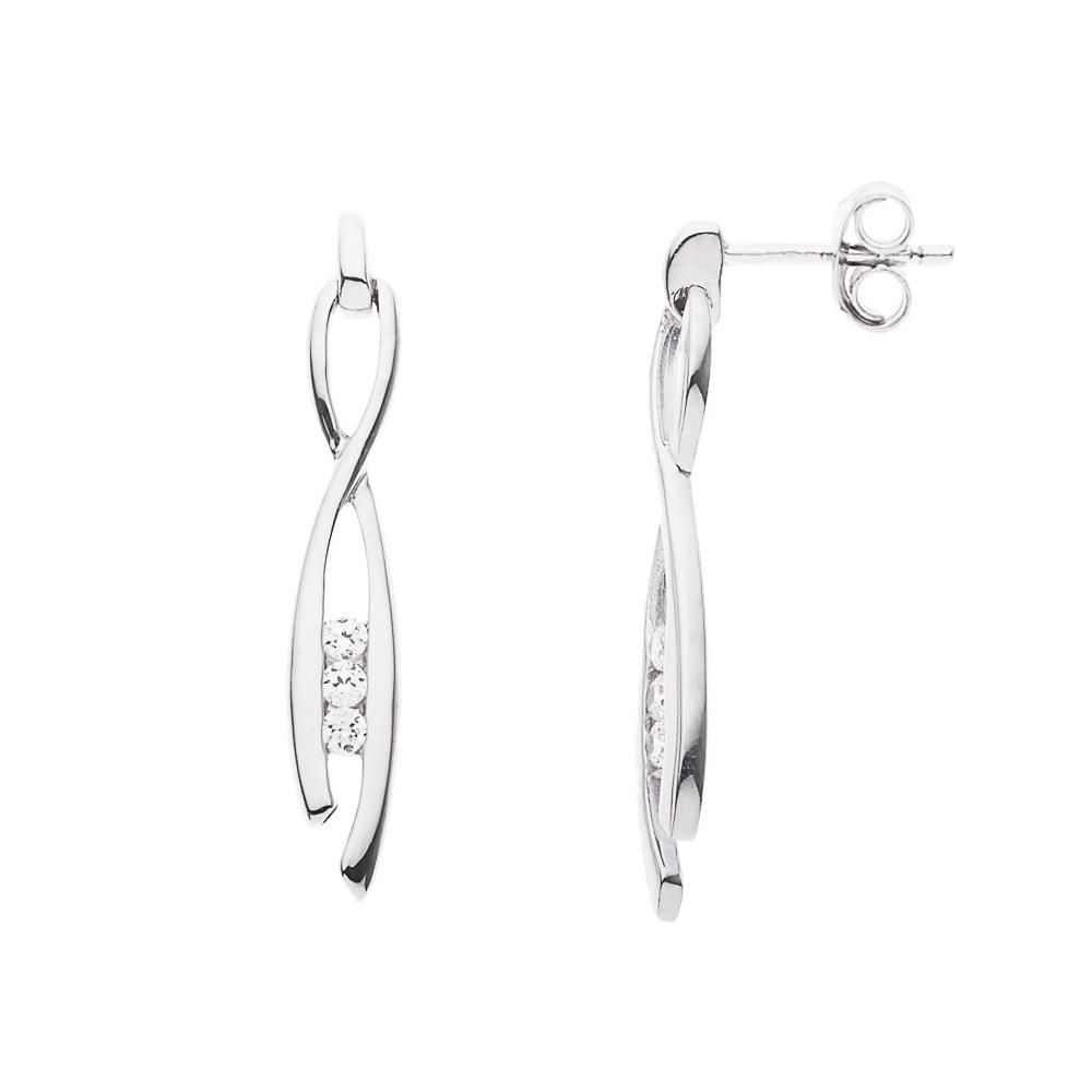 Oorbellen Hangers Zirkoniumoxiden en Zilver 925 - Grace