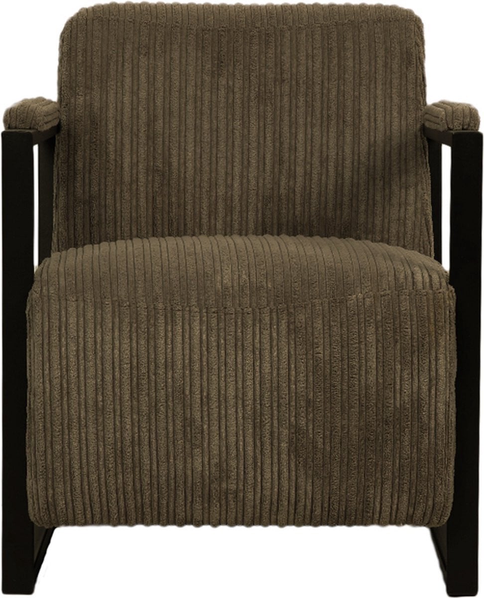 Bolt Edge Luxe Fauteuil Bruin - Moderne Loungestoel met Hoofdkussen