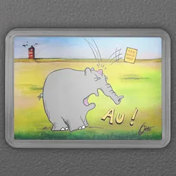 Goldbarren 0,5g "Ottifant - Au!" (Motivbox)