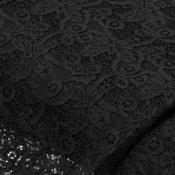 Elastik-Spitzenstoff "Schmetterlinge", schwarz