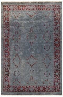 Overton "Vibrance, One-of-a-Kind Hand-Knotted Area Rug - Gray, 4' 1"" x 6' 1"" - 4' 1"" x 6' 1"""