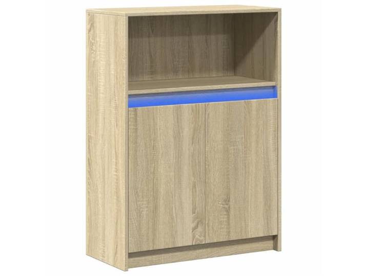 Buffet - - Enfilade - Bois ingénierie - Chêne sonoma - LED - 72x34x100 cm 190aau49q