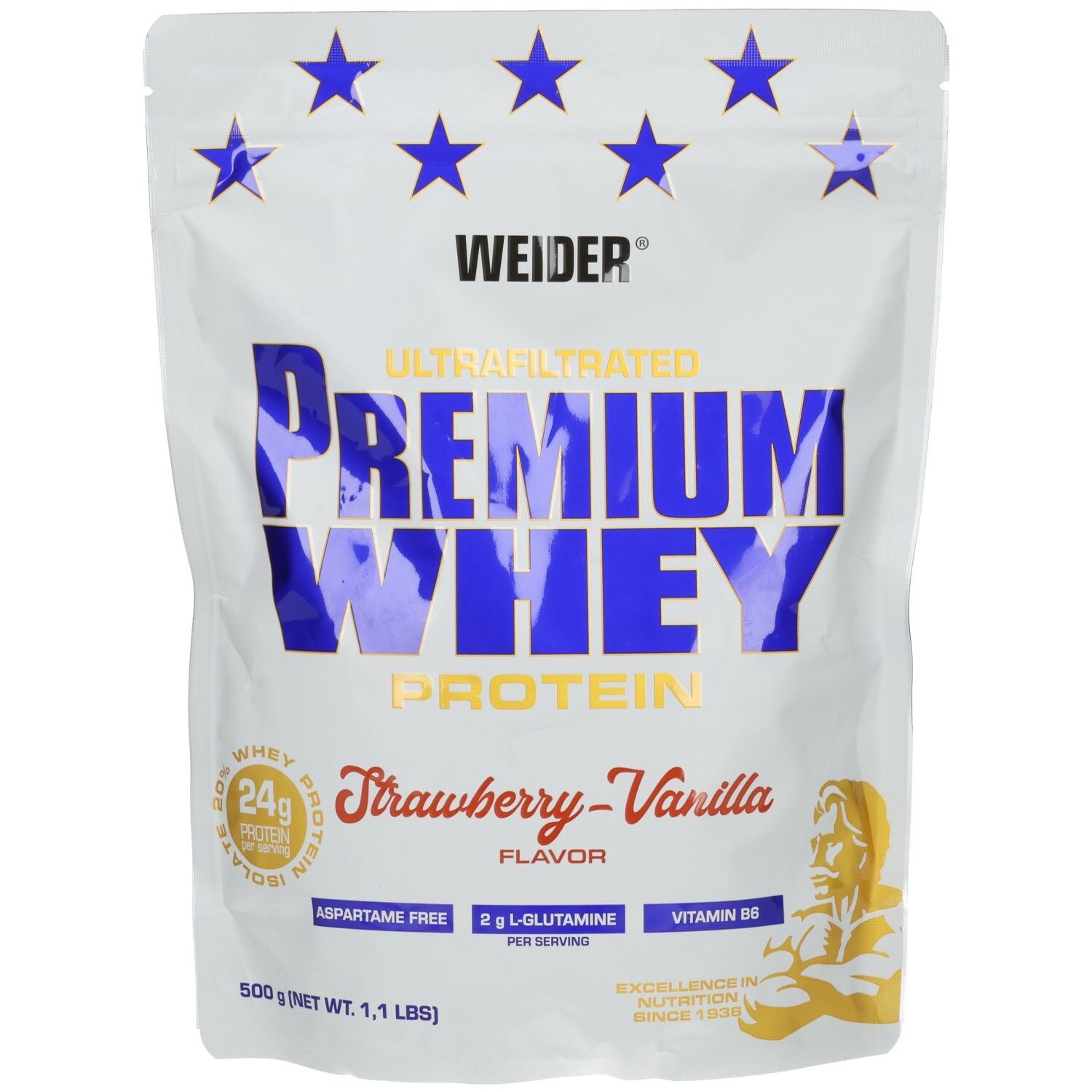 Weider Premium Whey, Erdbeere-Vanille, Pulver 500 g Puder