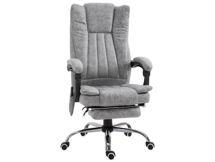 Shopentra Chefsessel Grau, Massage, Liegefunktion, Heizfunktion, Metall, 67x113x62 cm, Büromöbel, Bürostühle, Chefsessel