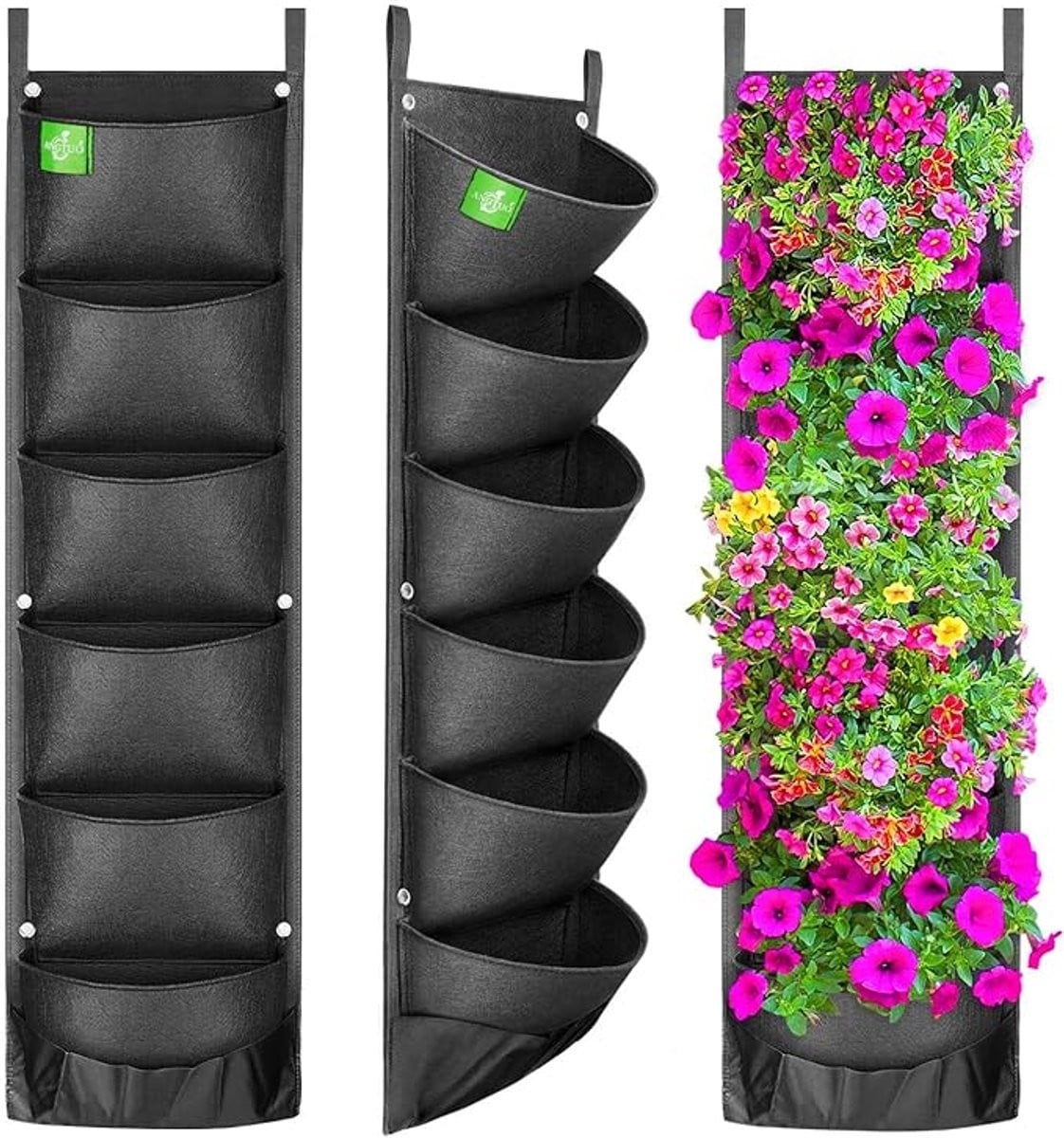 Verticale Tuin Plantenzakken met 6 Vakken - Zwart - 100 x 30 cm