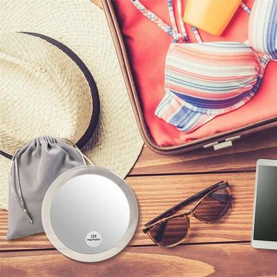 Drop Dash Deals Large Round Makeup Mirror With Magnification, Suction Cup Mount Portable & Travel Friendly Large Round Makeup Mirror With Magnification, Suction Cup Mount Portable & Travel Friendly
