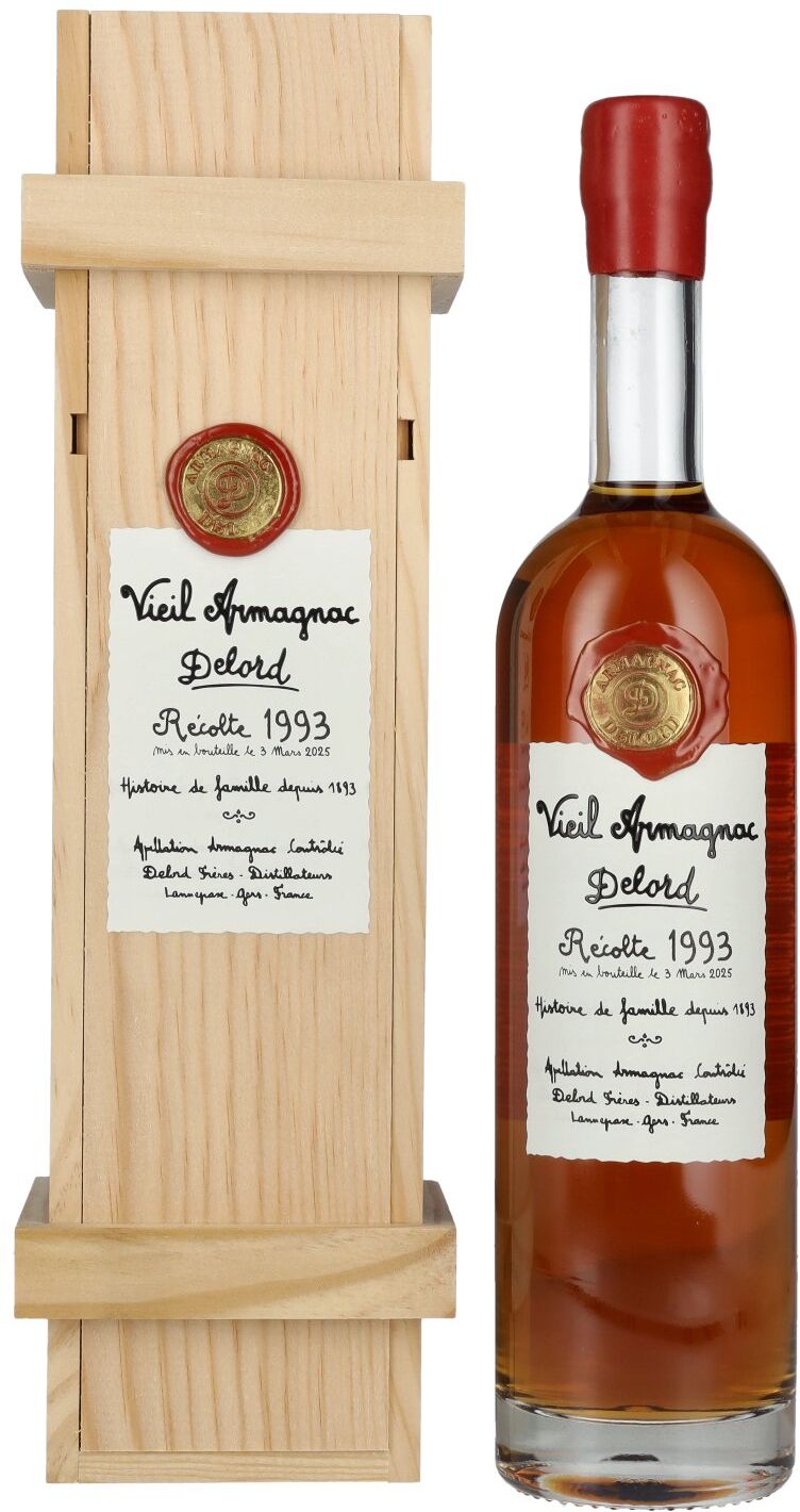 Vieil Armagnac Delord Vintage Récolte 1993 40% Vol. 0,7l in Holzkiste