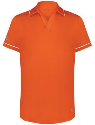 Holloway 222701 Women's Performance Polo Powered by Coolcore Shirt in Orange/White size Large   Polyester/Elastane