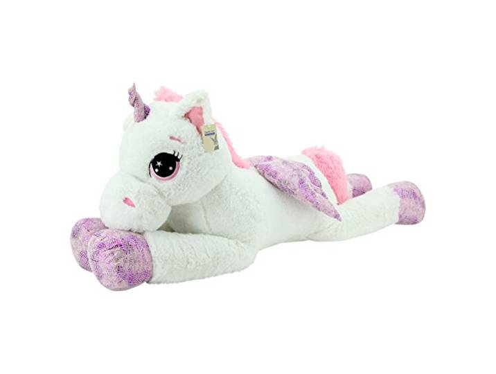 Sweety Toys 8056 XXL Plüsch Einhorn Pegasus Kuscheltier 130 cm Weiss