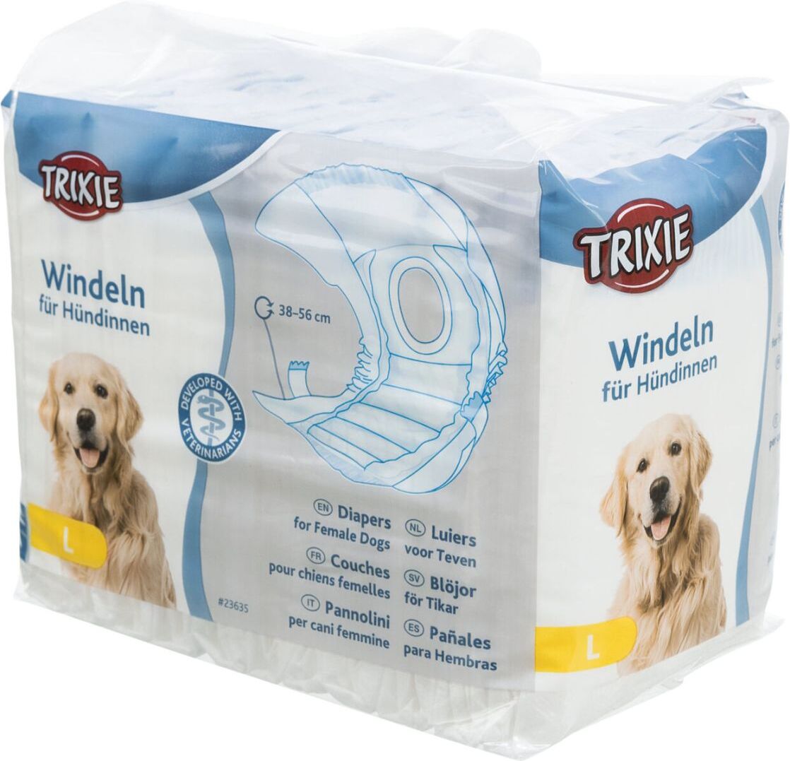 TRIXIE Windeln für Hündinnen, L: 38–56 cm, 12 Stück