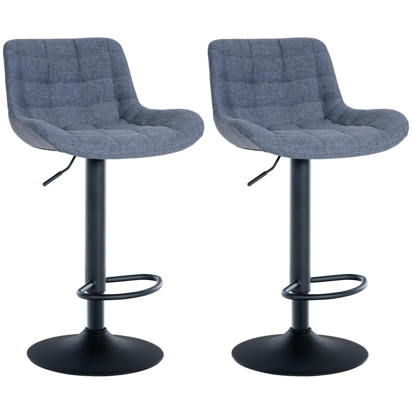 CLP 2er Set Barhocker Tover Stoff - Farbe: blau, Material: Stoff