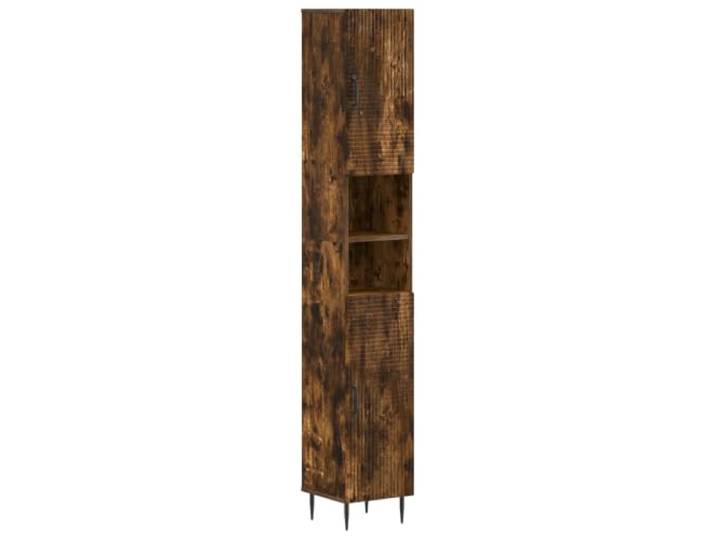Makastle Badezimmerschrank mit offenem Regal Raucheiche