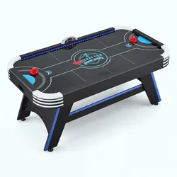 VEVOR Airhockeytisch 183 x 102 x 79 cm MDF Elektrischer Hockeytisch Schwarz Geeignet für Familien und Spieleabende, Elektronisches Punktesystem, LED-Beleuchtung, Eckenschutz und Verstellbare Standfüße