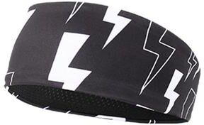 United Premium Sports Sweatband Fitness Headband Antiperspirant Comfort Lightning Black