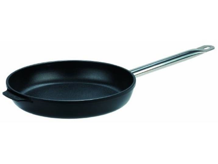 GSW 160247 GastroTraditionell TITANIUM Bratpfanne mit Edelstahlgriff - 24cm, Schwarz