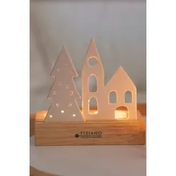 Lichtobjekt Sandane Haus 12cm cremeweiß