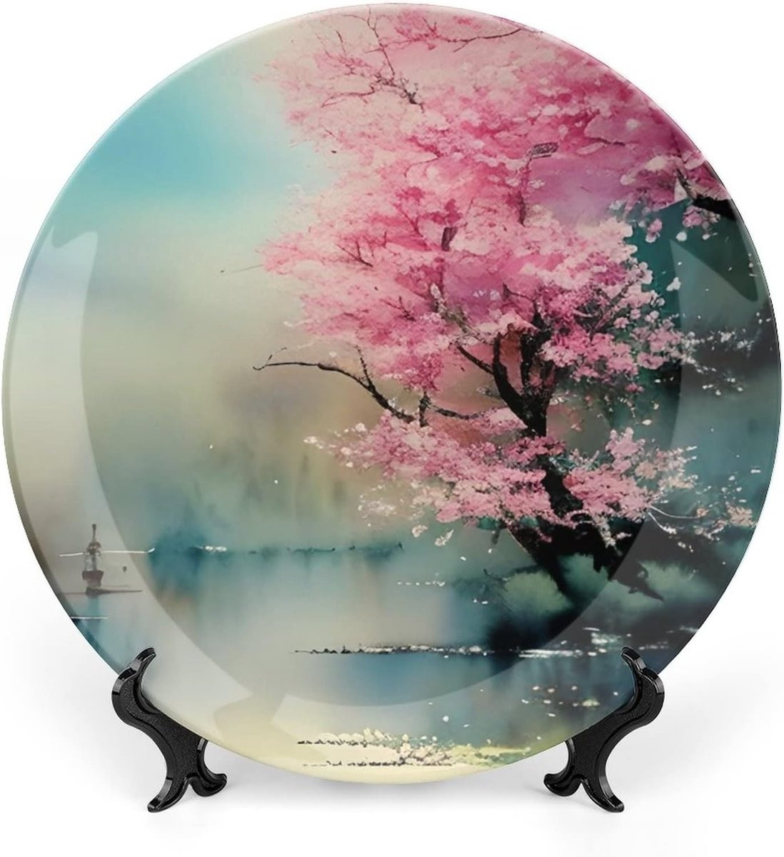 Decoratieve Keramische Wanddecoratie Plaat in Blush Roze - 25 cm