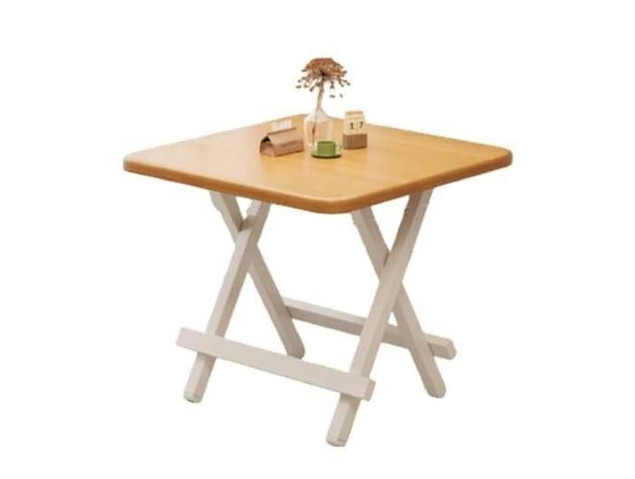 Faltbarer Esstisch 100cm Weiß X-Gestell ausziehbar für Küche Büro Kompakte Möbellösung für begrenzte Flächen. Aufbewahrbar durch Klappmechanik. Stabiles(Natural,27.5x27.5x29in)