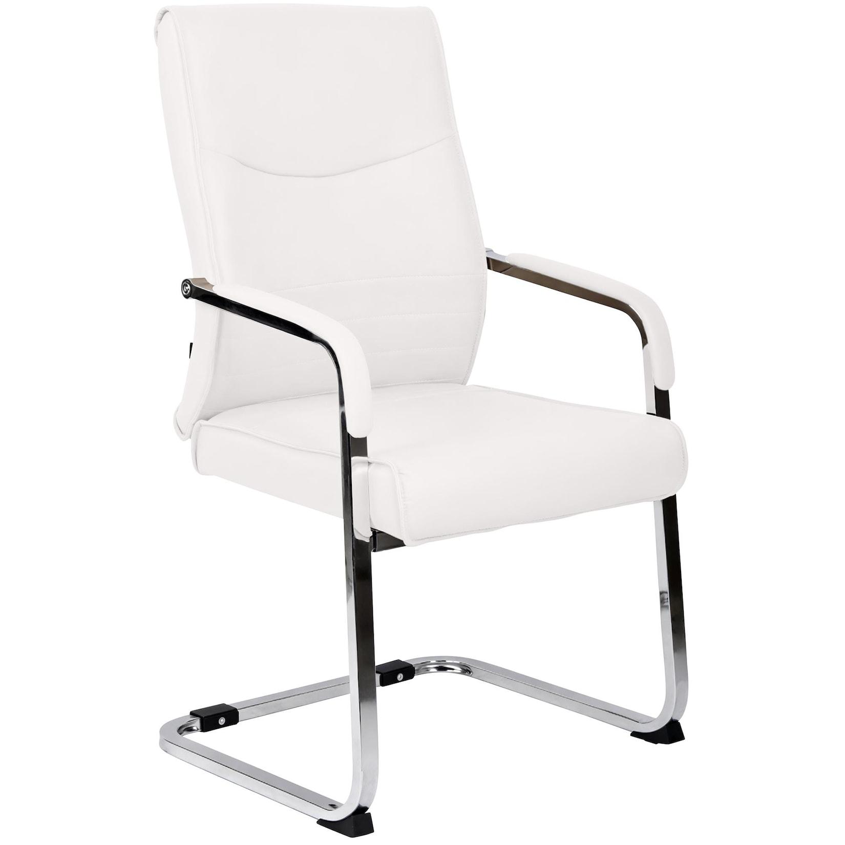 CLP Esszimmerstuhl ergonomisch Hobart, Freischwinger mit Armlehnen gepolstert, Metallgestell stabil, Konferenzstuhl modern