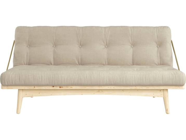 Schlafsofa KARUP DESIGN Folk , beige, B:190cm H:90cm T:130cm, 80% Baumwolle + 20% polyester, Sofas, Schlafsofa, aus massiven Kiefernholz, inkl. Futonmatratze