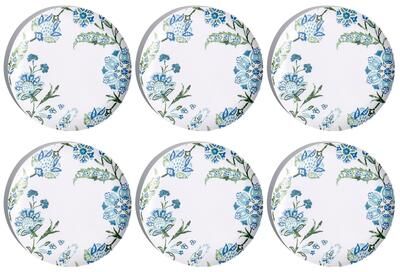 "Abode Homewares Hana Ikat Melamine Dinner Plate - Blue - 10.5"" - Set of 6"