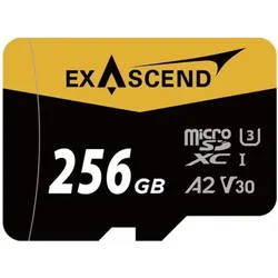 Exascend Catalyst w/ Adapter UHS-I SD Card(V30) 256GB (ES117904) (256 GB, microSDXC, U3, UHS-I), Speicherkarte, Schwarz