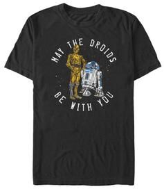 Men's Big & Tall Droid Luck Tops & Tees by Mad Engine in Black (Size 5XL)
