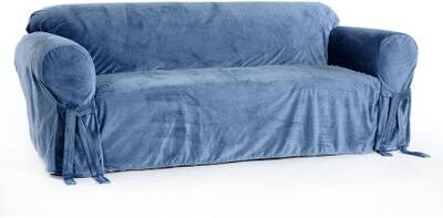 Royal Velvet Slipcover by Classic Slipcovers in Turquoise (Size LOVESEAT)