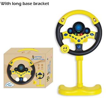 ilyeco Kids Steering Wheel Toy With Light & Sound, Electric Simulation Toy For Infants, Early Learning Stroller Activity Toy yellow 2