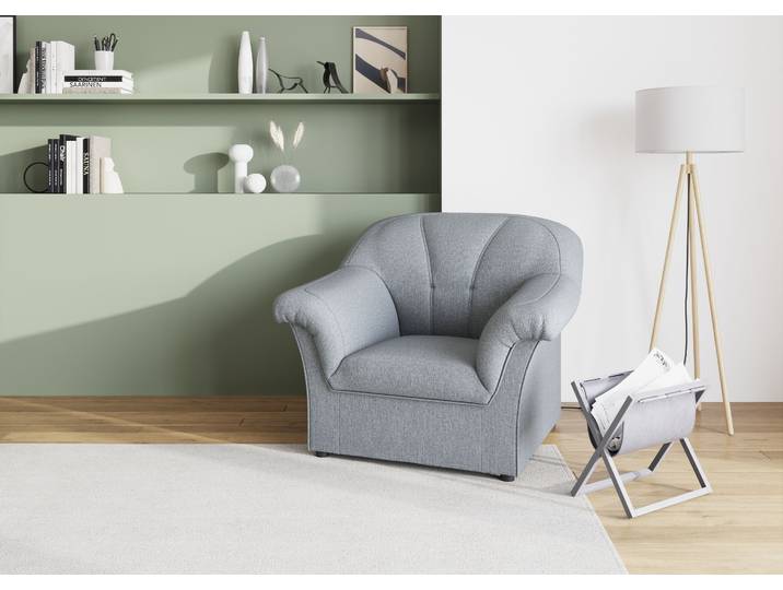 Sessel DOMO COLLECTION Pegnitz zeitlos, elegante Armlehnen, komfortabel , silber, B:105cm H:82cm T:82cm, 100% Polyester, Sessel, Sessel