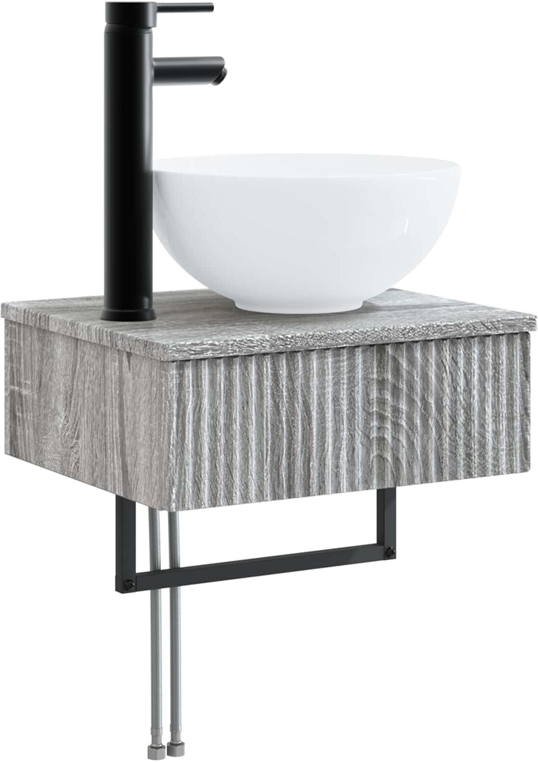 vidaXL Basin de lavage mural Sonoma gris 40 x 35 x 39 cm