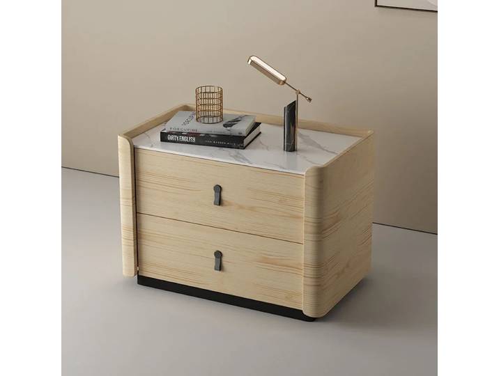 Table de chevet simple en cuir, luxueuse et tendance, avec tiroir, esthétique, pour rangement, mobilier de chambre à coucher