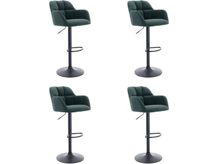 Wahson Lot de 4 Tabouret de Bar en Velours Chaise de Bar Réglable Chaise Haute Cuisine pour Bar-Cuisine Vert