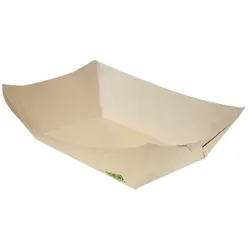 MONOUSO - Snackschale aus Bambus-Karton Kraft 350ml 16,5x12x4,4cm (125 Stück)