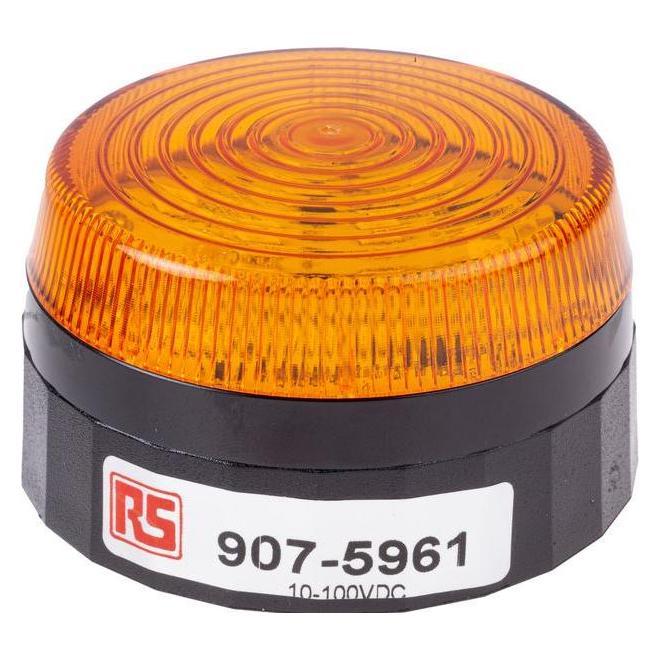 RS PRO LED Beacon, Amber, Low Prof, 10-100Vdc (9075961)