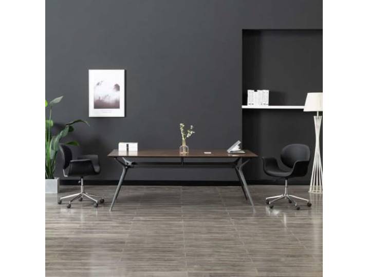 HMDNGOUT Esszimmerstühle 2 STK. Drehbar Schwarz Kunstleder Metallbeine,360 Grad drehbar,höhenverstellbar mit Gasfeder,ergonomisch,Schaumstoffpolsterung,max. 110 kg