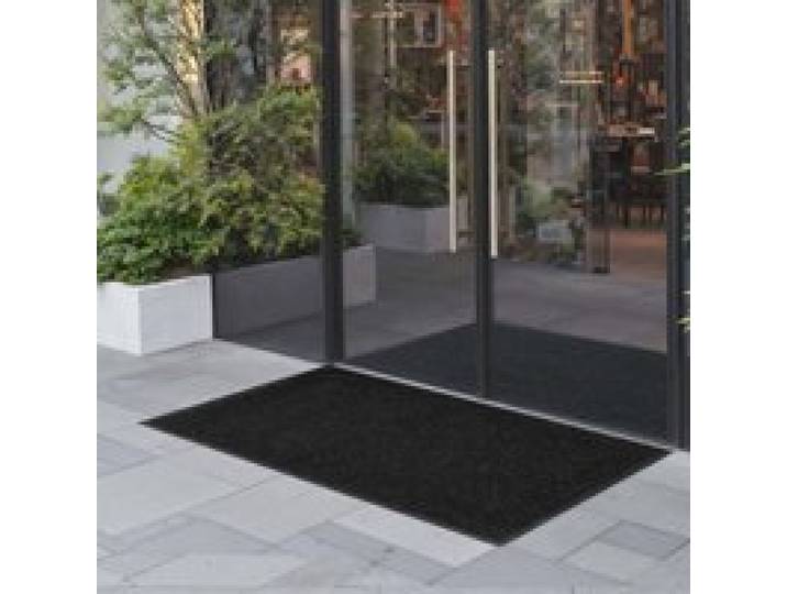 VEVOR Tapis d'Entrée, 152,4x91,4 cm, Paillasson Extérieur Intérieur Élégant Rayé, avec Envers Antidérapant PVC, Résistant Lavable, Attrape Poussière, Tapis de Porte pour Couloir, Balcon, Garage, Gris