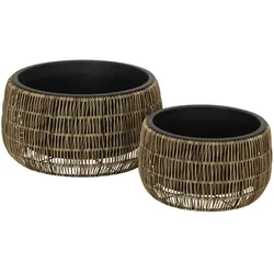 Pflanztopf  2er Set   ¦ braun ¦ Polyethylen Ø: 48.0