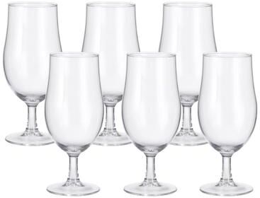 Lorren Home Trends Crystal Beer Glasses Set, Clear Glass, 20 Ounce Capacity, Stemmed Design, 6 Piece Set