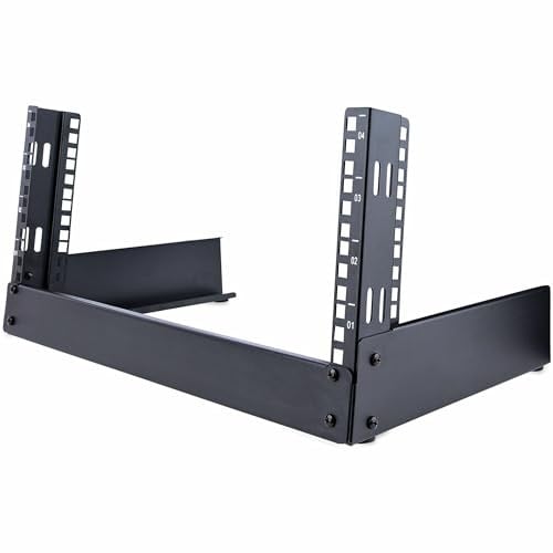 StarTech.com 2-Post 4U Desktop Server Rack RK4OD - Klein Open Frame 19 inch Netwerk Rack voor AV, Studio en IT Apparatuur